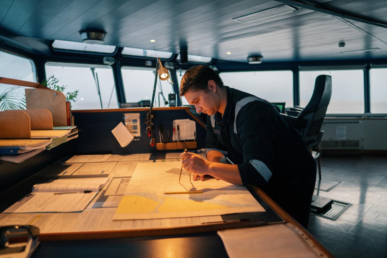 Officer at chart table